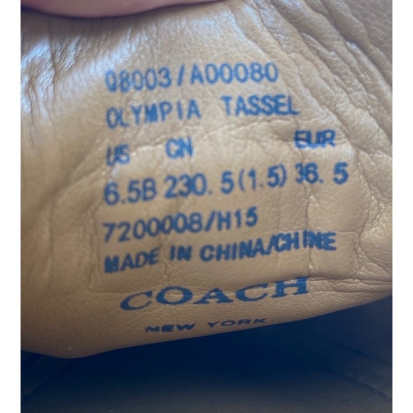 Coach Shoes Silver Olympia Tassel Moccasin Loafers Women's Size 6.5 - Picture 9 of 10